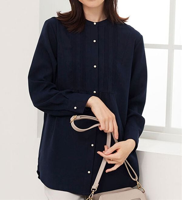 BELLUNA（ベルーナ）の「パール使いピンタックデザインチュニック（チュニック）」｜詳細画像