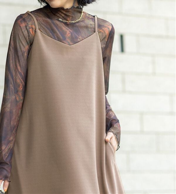 BELLUNA（ベルーナ）の「シアープルオーバー付！ワンピースアンサンブル（その他ワンピース）」｜詳細画像