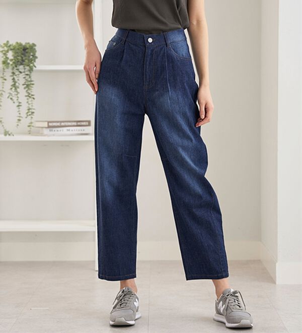 BELLUNA（ベルーナ）の「ひんやり冷感！カーブシルエットデニムパンツ（ワイドパンツ・ガウチョ）」｜詳細画像