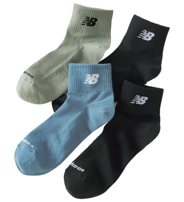 「【４足組】＜ニューバランス＞吸水速乾ソックス（メンズ靴下・タイツ）」｜詳細画像