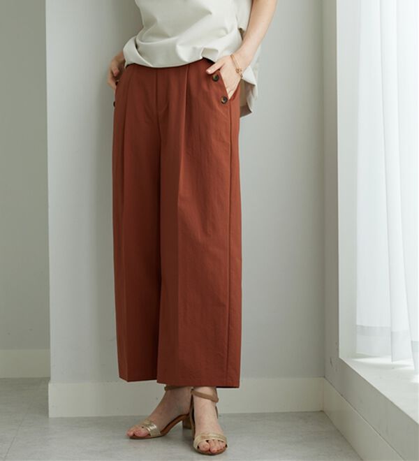 BELLUNA（ベルーナ）の「【ヨコストレッチ・紫外線カット・選べる2丈】サラもちライト快適ワイドパンツ（ワイドパンツ・ガウチョ）」｜詳細画像
