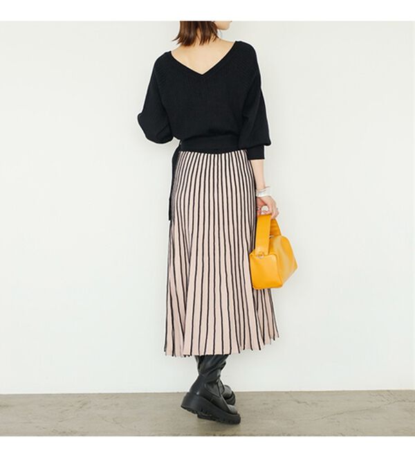 GeeRA（ジーラ）の「前後２ＷＡＹプリーツニットワンピース（ニットワンピース）」｜詳細画像