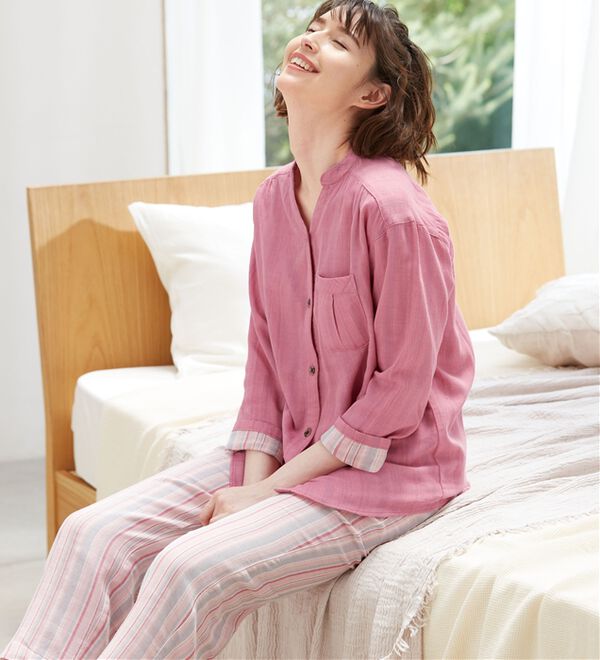 オーガニックコットン使用】綿100％Wガーゼのルームパジャマ