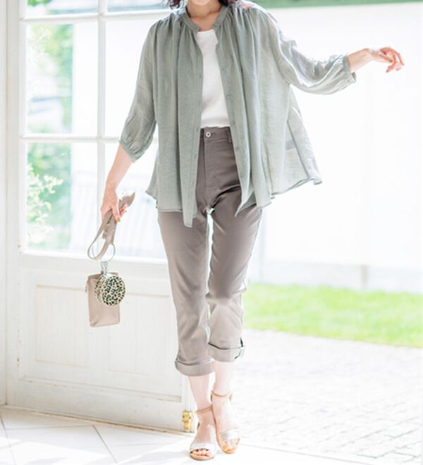 BELLUNA（ベルーナ）の「スラブ素材ギャザーデザインブラウス（ブラウス）」｜詳細画像