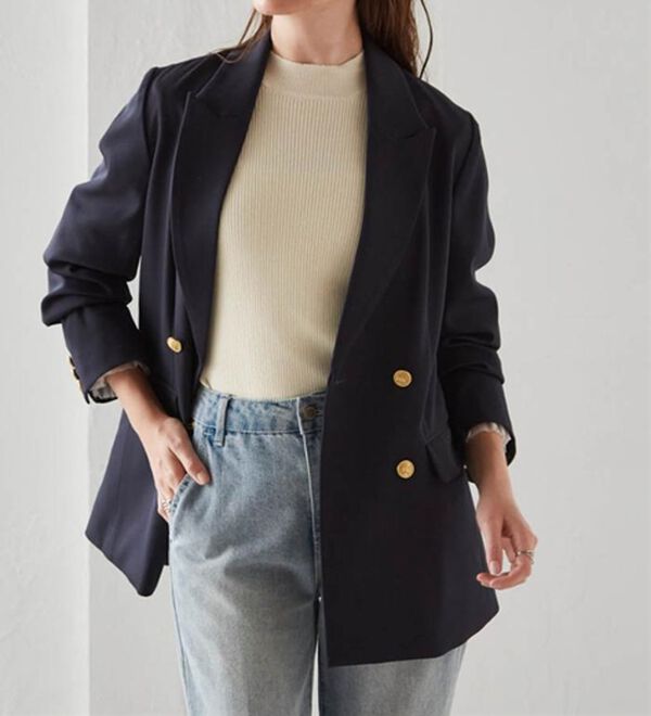RANAN（ラナン）の「洗える！ゴールド調ボタンWテーラードジャケット（テーラードジャケット）」｜詳細画像