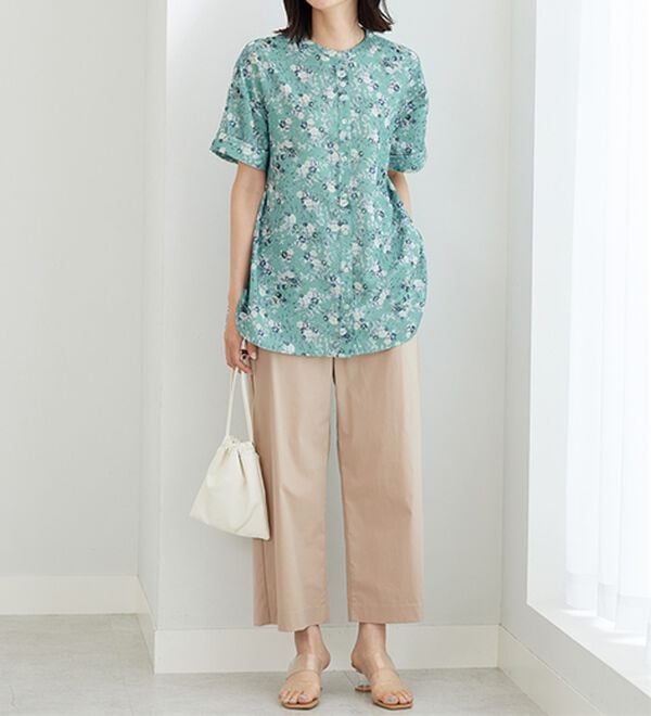 BELLUNA（ベルーナ）の「〈日比谷花壇〉バンドカラーチュニック（チュニック）」｜詳細画像