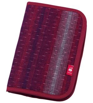 「久留米織　お薬手帳カバー（財布・パスケース）」｜文人赤