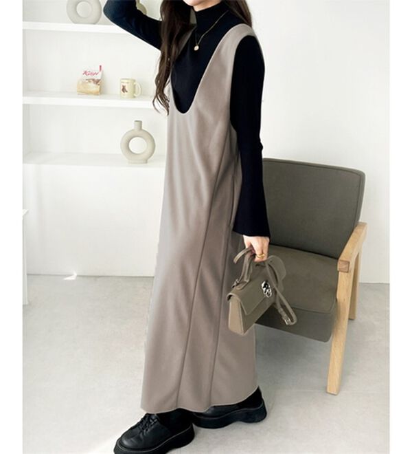 GeeRA（ジーラ）の「楽ちん！ストレッチ前後２ＷＡＹジャンパースカート（ジャンパースカート）」｜詳細画像