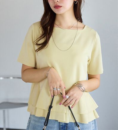 alotta（アロッタ）の「スクエアネックティアードトップス（カットソー）」