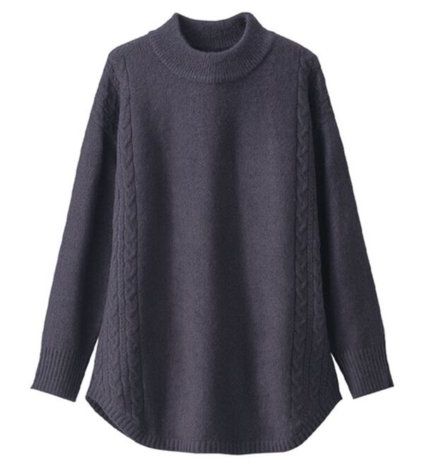 BELLUNA（ベルーナ）の「サイドケーブル柄ニットチュニック（チュニック）」｜詳細画像