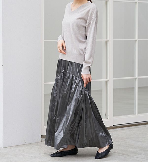 RANAN（ラナン）の「もちもちベーシックニット（Vネック・ハイネック）（ニット・セーター）」｜詳細画像