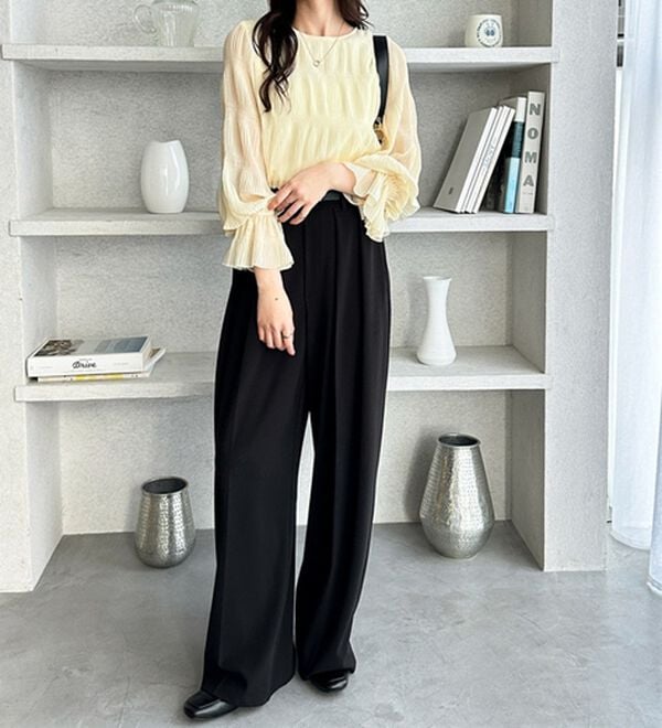 GeeRA（ジーラ）の「シアーシャーリングキャンディー袖ブラウス（ブラウス）」｜詳細画像