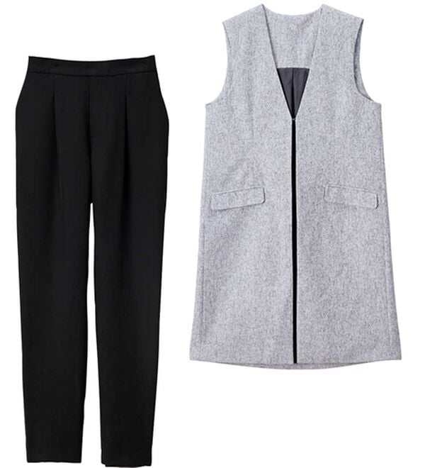 RANAN（ラナン）の「【２点セット】防シワ！ロングジレセットアップ（パンツスーツ）」｜詳細画像