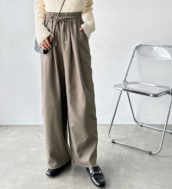 GeeRA（ジーラ）の「ウールライクダブルタックイージーパンツ（フルレングスパンツ）」｜詳細画像