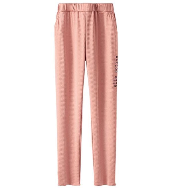 ELLE Active＞裏起毛ハニカムメッシュジャージパンツ