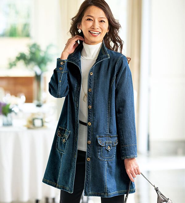 BELLUNA（ベルーナ）の「《カジュアルを大人に着こなす！》デニム素材ステッチ使いジャケット（その他ジャケット）」｜詳細画像