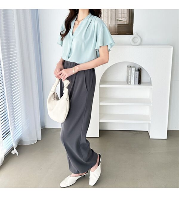 GeeRA（ジーラ）の「サラサラ涼しい！着やせも叶うフレアー袖ブラウス（ブラウス）」｜詳細画像