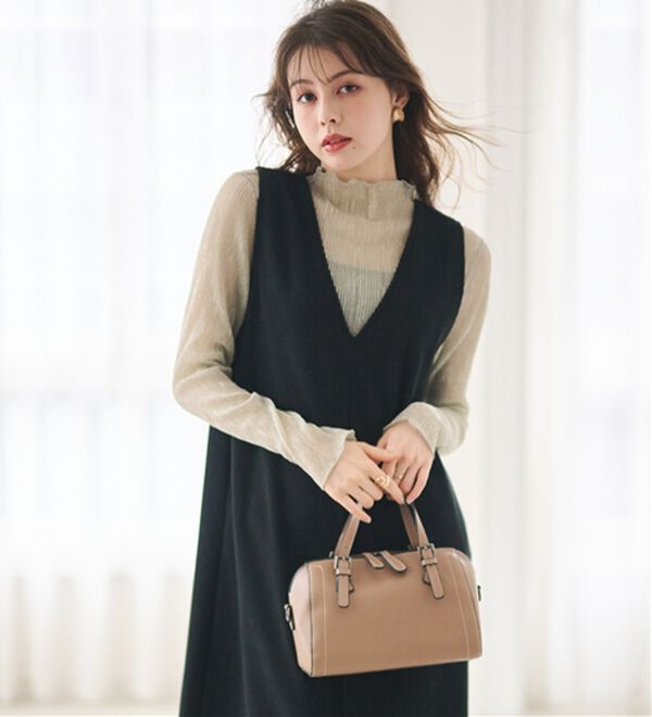 RANAN（ラナン）の「前後2wayラメプリーツハイネックプルオーバー（カットソー）」｜詳細画像