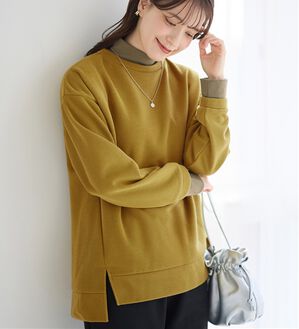 Viola e Viola（ヴィオラ エ ヴィオラ）の「あったかニットソーリブトップス（チュニック）」｜イエロー