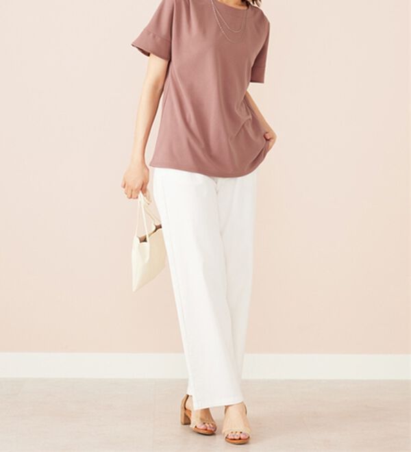 BELLUNA（ベルーナ）の「ジョーゼット素材袖パールブラウス（ブラウス）」｜詳細画像