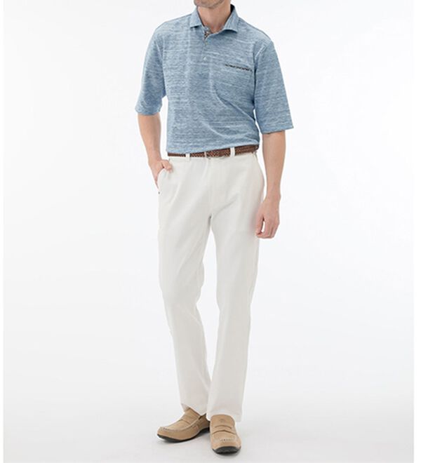 「＜コムルヴァン・オム＞大人のメランジ鹿の子ポロシャツ（メンズポロシャツ）」｜詳細画像