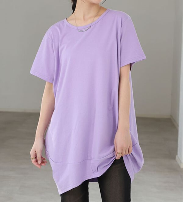 A HAPPY MARILYN（アハッピーマリリン）の「【Ｍ～８Ｌ】選べる袖！コク－ンシルエットチュニック（チュニック）」｜詳細画像