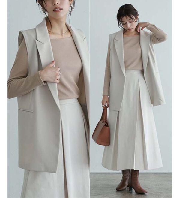 Pierrot（ピエロ）の「【選べる３ネック】華奢見えテレコリブカットソー（カットソー）」｜詳細画像