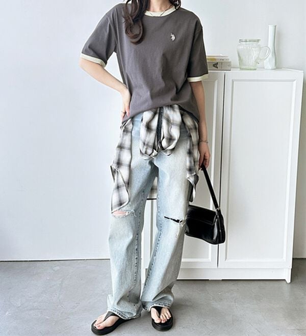 GeeRA（ジーラ）の「【ＵＳ．ＰＯＬＯ．ＡＳＳＮ】接触冷感リンガーＴシャツ（Tシャツ）」｜詳細画像