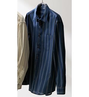 「風ごこち柔らかシャツ（メンズシャツ）」｜ブルー系長袖