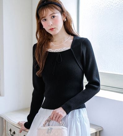 alotta（アロッタ）の「【Corie】ボレロレイヤード風ニットトップス（ニット・セーター）」