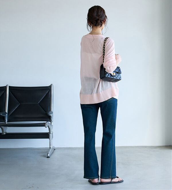 BELLUNA（ベルーナ）の「細見せ！セミフレアーデニムパンツ（フルレングスパンツ）」｜詳細画像