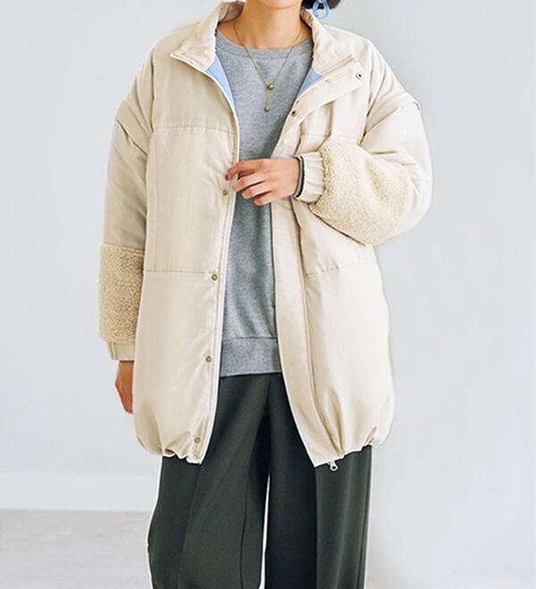 BELLUNA（ベルーナ）の「ベストにもなる！はっ水ヤク混中わたビッグコート（ハーフコート）」｜詳細画像