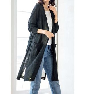 ルフラン（ルフラン）の「上品ロングカーディガン（ニットカーディガン）」｜黒