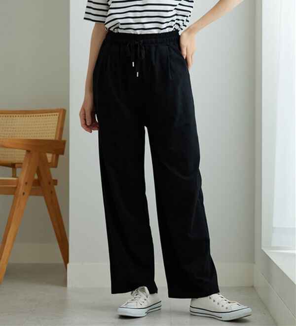 BELLUNA（ベルーナ）の「着心地楽々！綿１００％イージーパンツ（ワイドパンツ・ガウチョ）」｜詳細画像