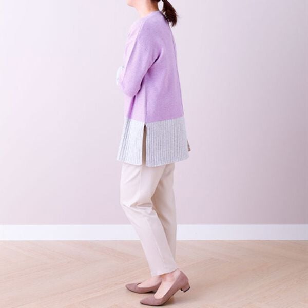 BELLUNA（ベルーナ）の「袖＆裾配色ニットプルオーバー（ニット・セーター）」｜詳細画像