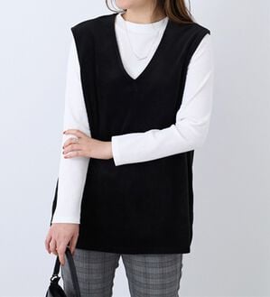 BELLUNA（ベルーナ）の「ベロア素材ベストアンサンブル（アンサンブル）」｜黒