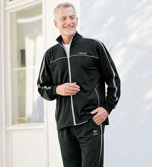 「＜ダンロップ・リファインド＞新オールシーズン活躍ジャージスーツ（メンズルームウェア）」｜ブラック