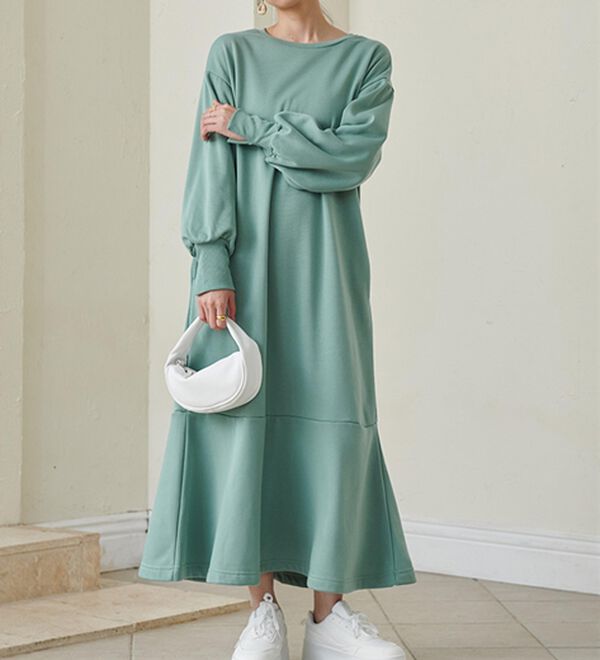 RANAN（ラナン）の「＜ＨＩＧＨ　ＳＰＥＣ＞毛玉になりにくい！ペプラムデザインワンピース（その他ワンピース）」｜詳細画像