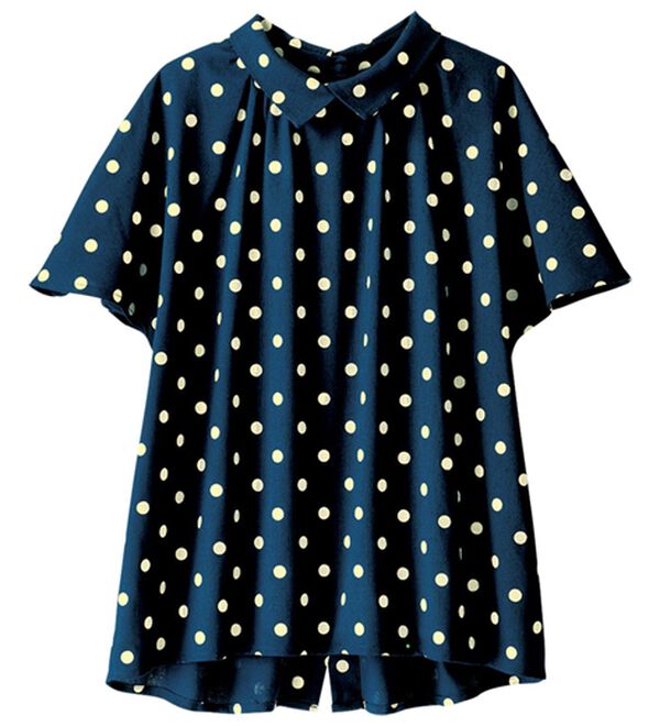 BELLUNA（ベルーナ）の「ちび衿デザイン大人顔ドットブラウス（ブラウス）」｜詳細画像