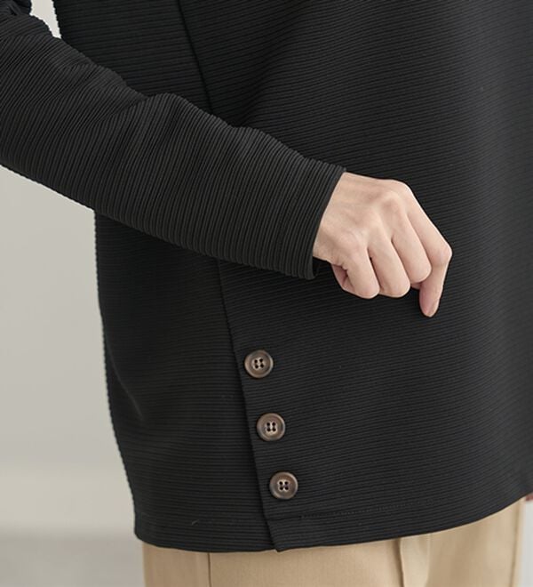 サイドボタンデザイン立体編地プルオーバー - ベルーナ【公式】