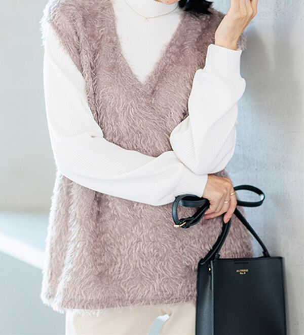 BELLUNA（ベルーナ）の「上品シャギー素材ベストアンサンブル（アンサンブル）」｜詳細画像