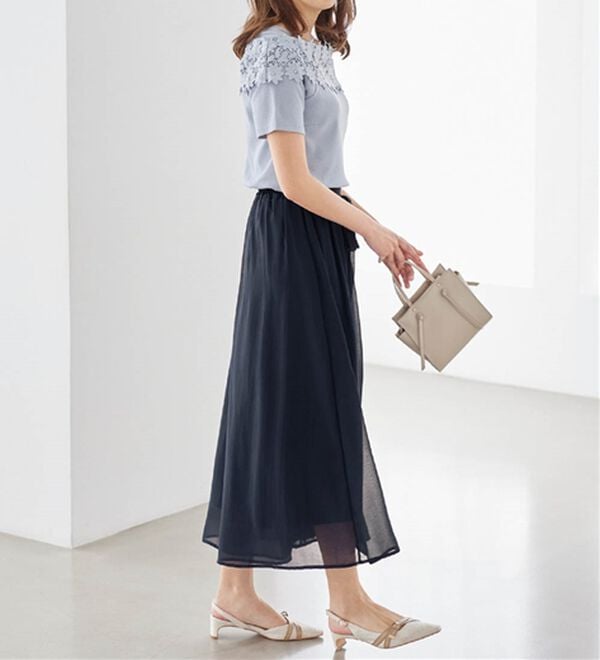 alotta（アロッタ）の「ふんわりシフォンワイドパンツ（ワイドパンツ・ガウチョ）」｜詳細画像