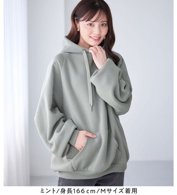 alotta（アロッタ）の「あったか裏起毛パフ袖ゆったりパーカー（パーカー）」｜詳細画像