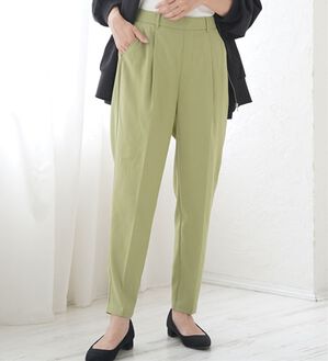 A HAPPY MARILYN（アハッピーマリリン）の「【Ｌ～６Ｌ／選べる丈】スラっと美脚ストレッチテーパードパンツ（テーパードパンツ）」｜ティーグリーン