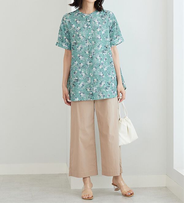 BELLUNA（ベルーナ）の「〈日比谷花壇〉バンドカラーチュニック（チュニック）」｜詳細画像