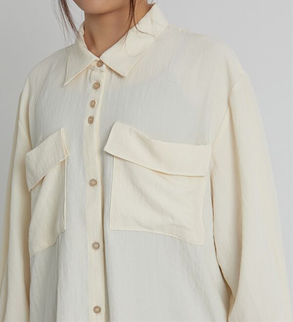BELLUNA（ベルーナ）の「【低身長さん向け】ポケットデザインゆったりシャツ（シャツ）」｜詳細画像
