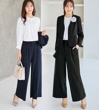 alotta（アロッタ）の「【ブラウス付き３点セット】洗える！多機能セットスーツ（パンツスーツ）」