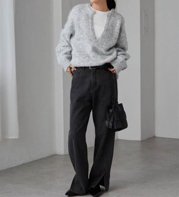 RANAN（ラナン）の「ディープキーネックシャギーニット（ニット・セーター）」｜詳細画像