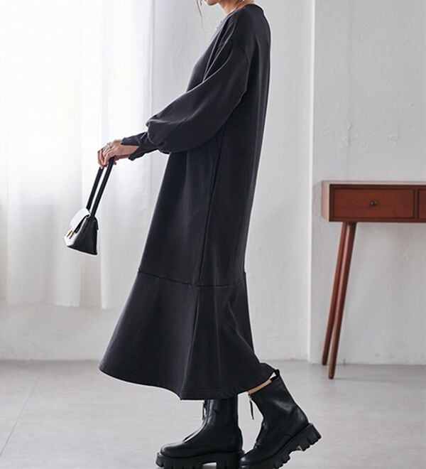 RANAN（ラナン）の「＜ＨＩＧＨ　ＳＰＥＣ＞毛玉になりにくい！ペプラムデザインワンピース（その他ワンピース）」｜詳細画像