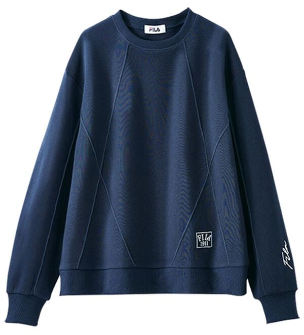 BELLUNA（ベルーナ）の「＜ＦＩＬＡ＞裏起毛ピンタックデザインプルオーバー（カットソー）」｜ネイビー